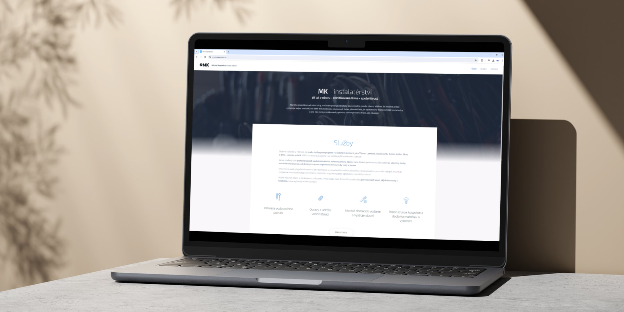 Reference webu MK Instalatérství